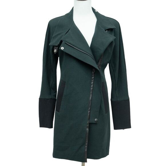CAbi Forest Green Asymmetrical Renaissance Jacket Coat Size XS - Picture 1 of 11